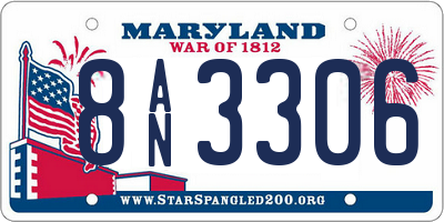MD license plate 8AN3306