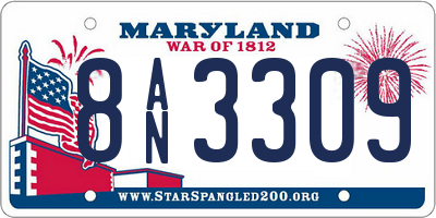 MD license plate 8AN3309