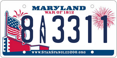 MD license plate 8AN3311