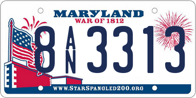 MD license plate 8AN3313