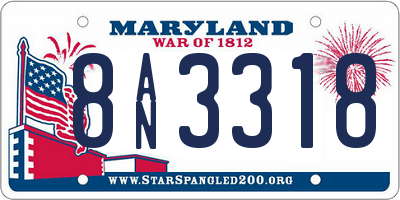 MD license plate 8AN3318