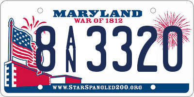 MD license plate 8AN3320