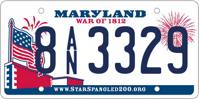 MD license plate 8AN3329