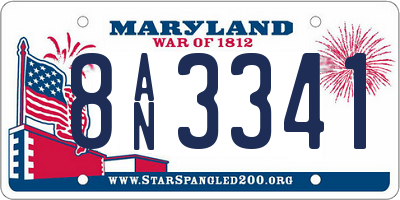 MD license plate 8AN3341
