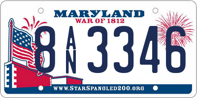 MD license plate 8AN3346