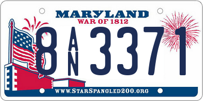 MD license plate 8AN3371