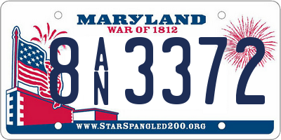 MD license plate 8AN3372