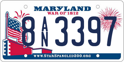 MD license plate 8AN3397