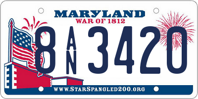 MD license plate 8AN3420