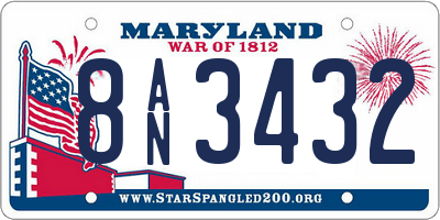 MD license plate 8AN3432