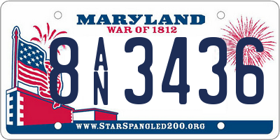 MD license plate 8AN3436