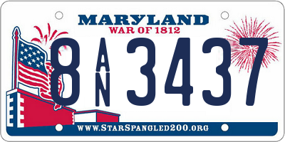 MD license plate 8AN3437