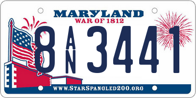 MD license plate 8AN3441