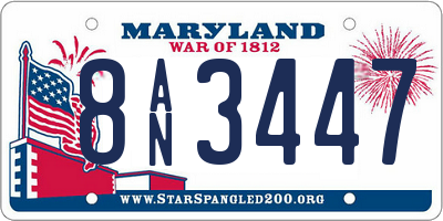 MD license plate 8AN3447