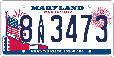 MD license plate 8AN3473