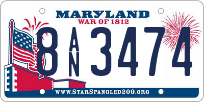 MD license plate 8AN3474