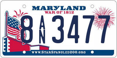 MD license plate 8AN3477