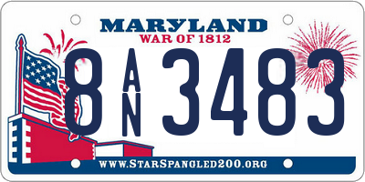 MD license plate 8AN3483