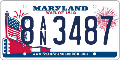 MD license plate 8AN3487