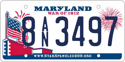 MD license plate 8AN3497