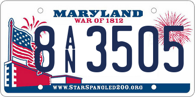MD license plate 8AN3505