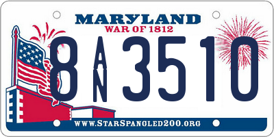 MD license plate 8AN3510