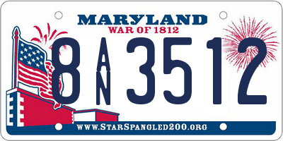 MD license plate 8AN3512
