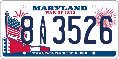 MD license plate 8AN3526