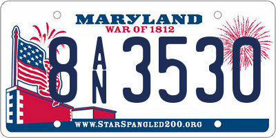 MD license plate 8AN3530