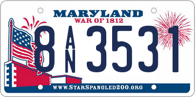 MD license plate 8AN3531