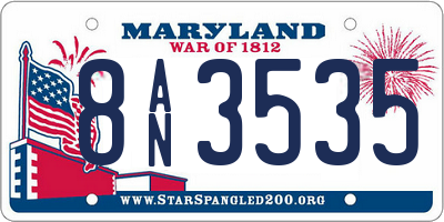 MD license plate 8AN3535