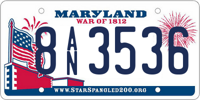 MD license plate 8AN3536