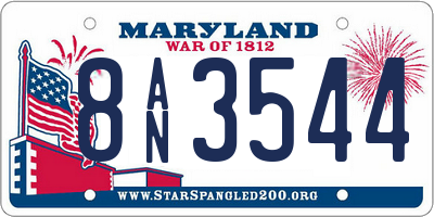 MD license plate 8AN3544