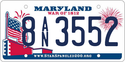 MD license plate 8AN3552