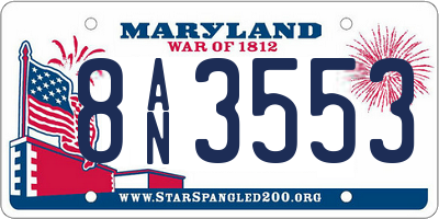 MD license plate 8AN3553