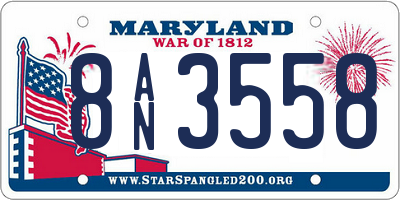 MD license plate 8AN3558