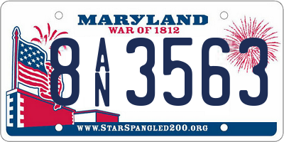 MD license plate 8AN3563