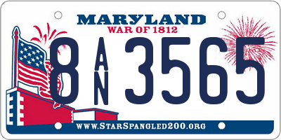 MD license plate 8AN3565