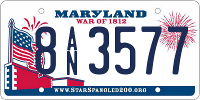 MD license plate 8AN3577