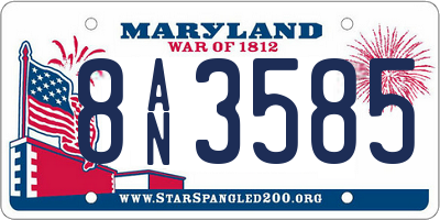 MD license plate 8AN3585