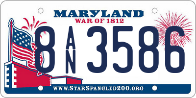 MD license plate 8AN3586