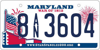 MD license plate 8AN3604