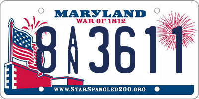 MD license plate 8AN3611