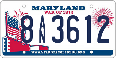 MD license plate 8AN3612