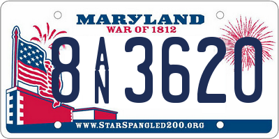 MD license plate 8AN3620