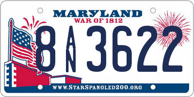 MD license plate 8AN3622