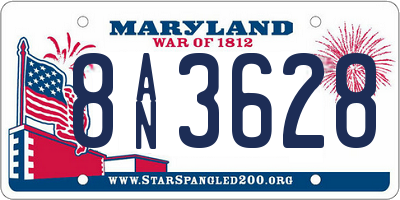 MD license plate 8AN3628