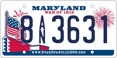 MD license plate 8AN3631