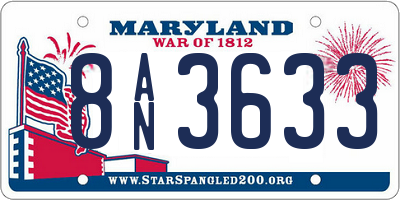 MD license plate 8AN3633