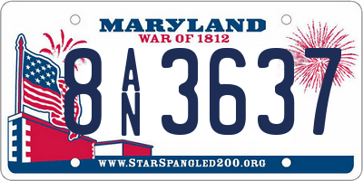 MD license plate 8AN3637
